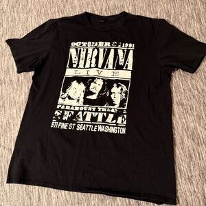 Nirvana Black Graphic T-Shirt Live Poster